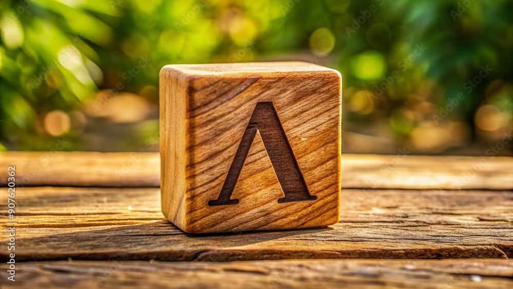 A rustic wooden cube displays a single uppercase English alphabet letter on each side, conveying a natural and earthy approach to reading and learning concepts. A rustic wooden cube displays a single uppercase English alphabet letter on each side, conveying a natural and earthy approach to reading and learning concepts.