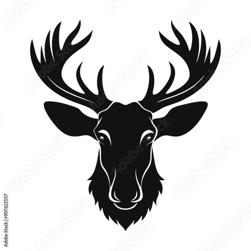 deer head silhouette vector illustration