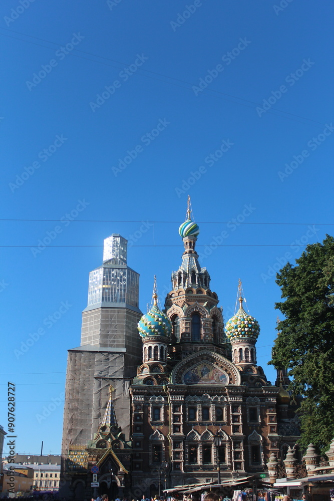 St Petersburg Nevski Prospect, Neva River view, Kazan Cathedral, Bloody Church, Singer Building, Smol'nyy Cathedral view, Hermitage Museum, Voskresenia Khristova Church. St. Petersburg Russia St Petersburg Nevski Prospect, Neva River view, Kazan Cathedral, Bloody Church, Singer Building, Smol'nyy Cathedral view, Hermitage Museum, Voskresenia Khristova Church. St. Petersburg Russia