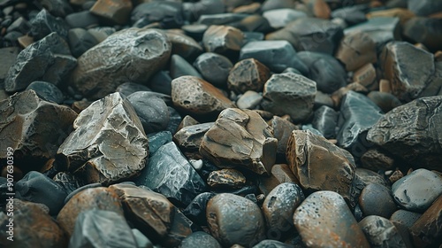 A smattering of small river rocks : Generative AI photo