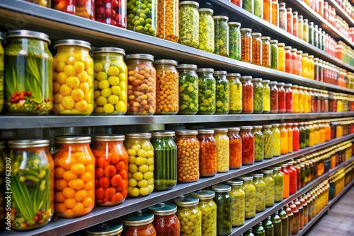 Wallpaper Mural Overflowing grocery store shelves display an abundance of canned vegetables, revealing a rapid replenishment of inventory after widespread shortages amidst a global health crisis. Torontodigital.ca