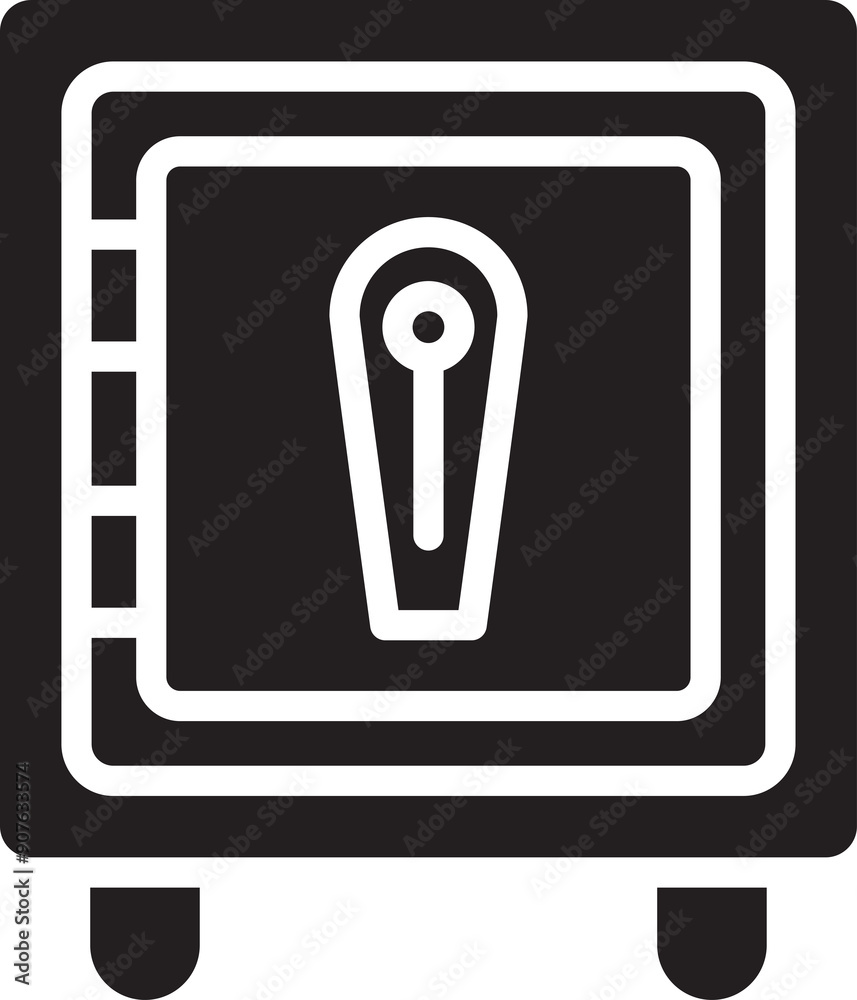 Money Safe Glyph Icon Illustration Money Safe Glyph Icon Illustration