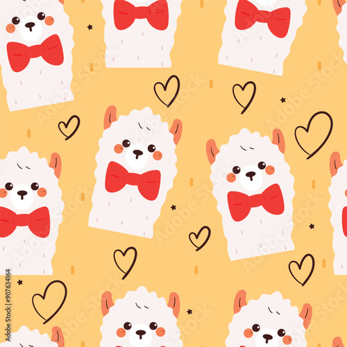 seamless pattern cartoon llama. cute animal wallpaper for fabric print, gift wrap paper