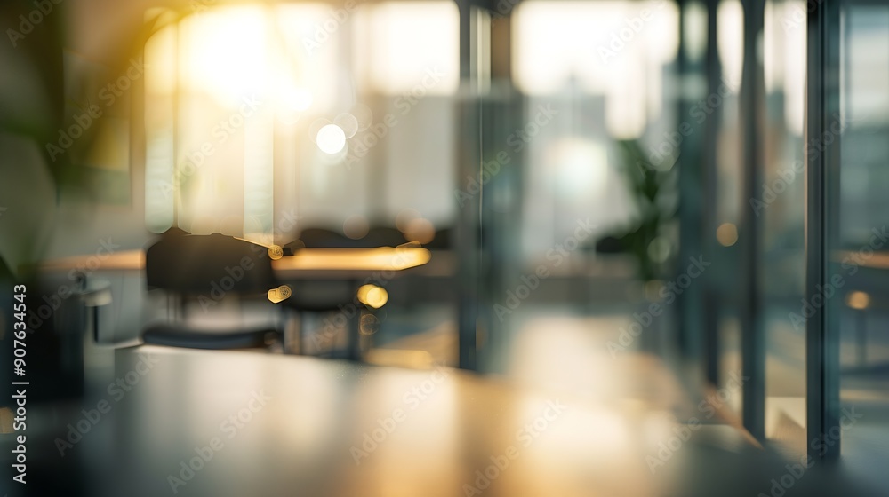 Blurring the Background in a Modern Office Interior : Generative AI Blurring the Background in a Modern Office Interior : Generative AI