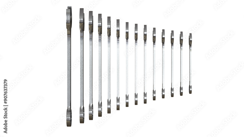 set of wrenches isolate on white background. 3D Render. PNG files
set of wrenches isolate on white background. 3D Render. PNG files
