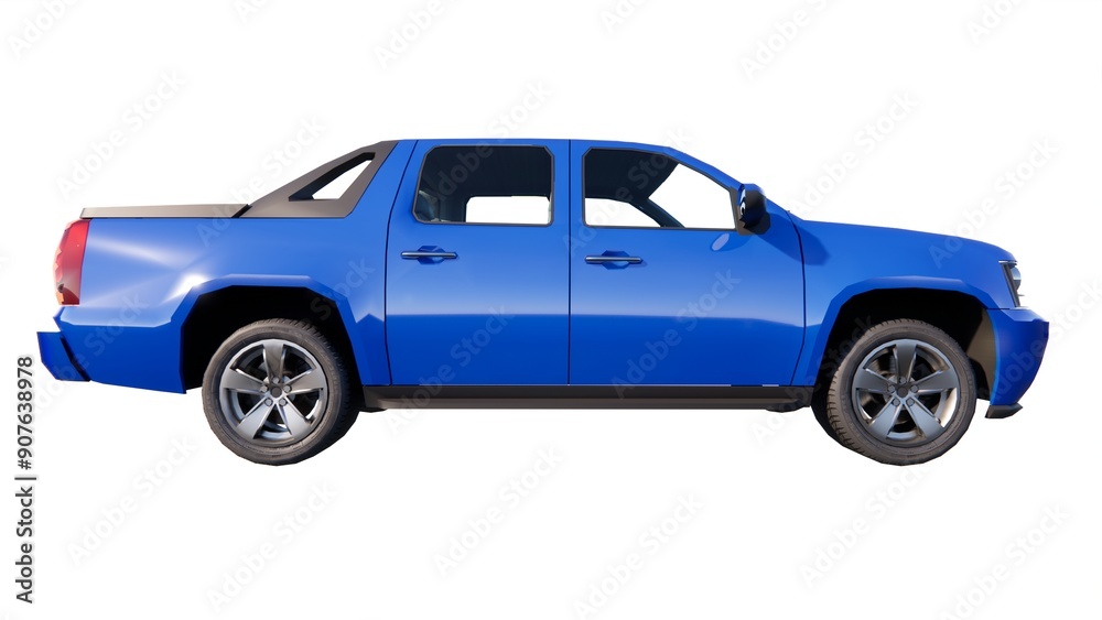 3D rendering sports car private car family car blue color with white background, can be used as walpeper and wall display 3D rendering sports car private car family car blue color with white background, can be used as walpeper and wall display
