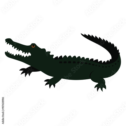 a Crocodile, alligator vector silhouette, 