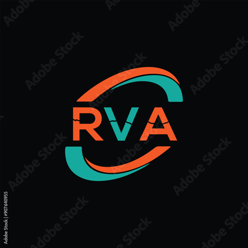 RVA letter technology logo design  photo