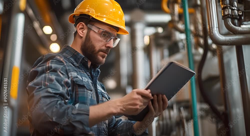 Industrial Worker Using Tablet Industrial Worker Using Tablet
