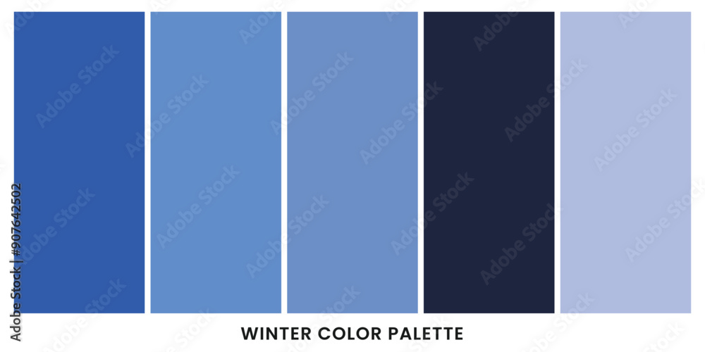 Set of trendy winter color template. Collection palette of flat style ...