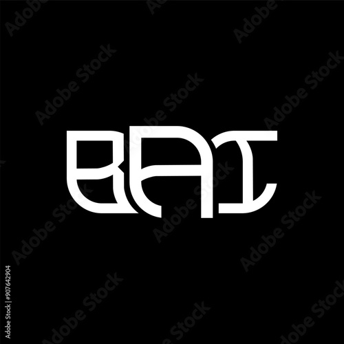 BAI logo design, BAI simple and modern logo. BAI luxurious alphabet design