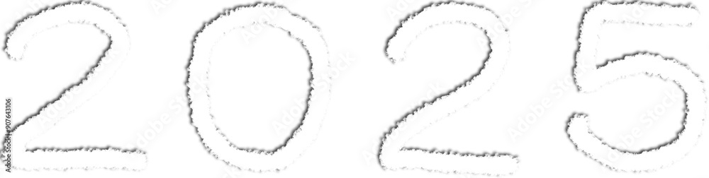cloudy shape new year 2025 symbol isolated on transparent background cloudy shape new year 2025 symbol isolated on transparent background