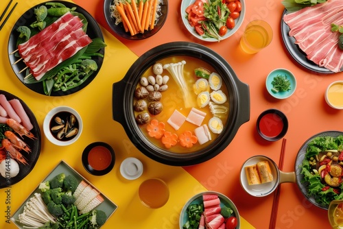 Wallpaper Mural A background with a variety of Asian food on it Torontodigital.ca