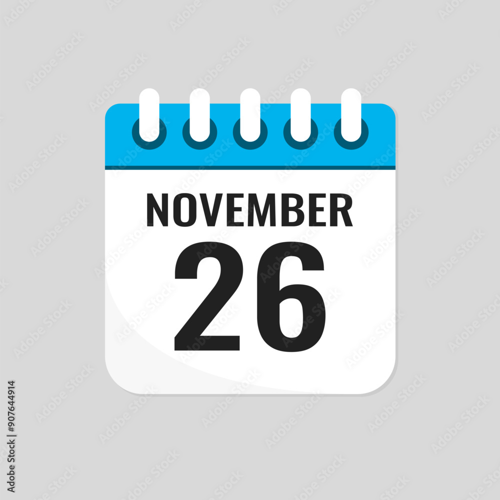 Icon page calendar day - 26 November Icon page calendar day - 26 November