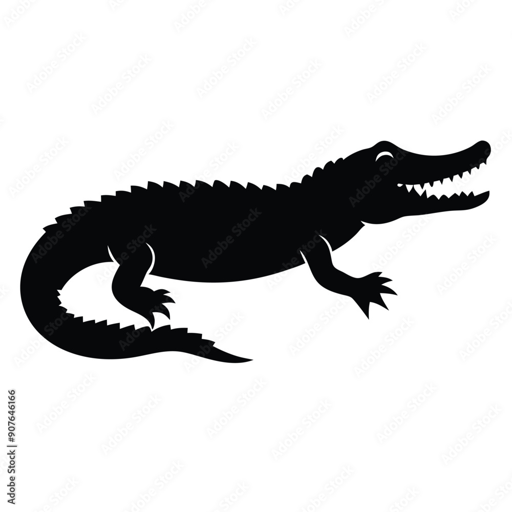 Obraz premium aggressive Crocodile vector silhouette 