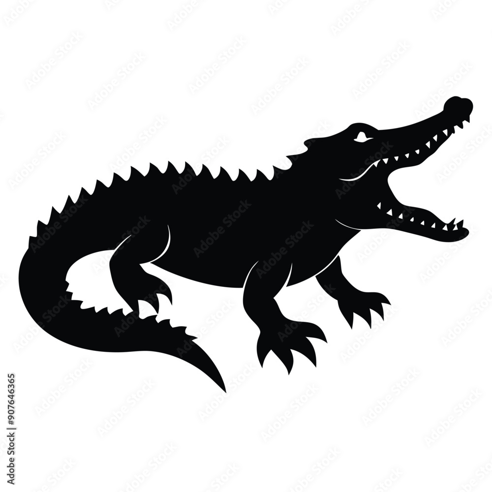 Obraz premium aggressive Crocodile vector silhouette 