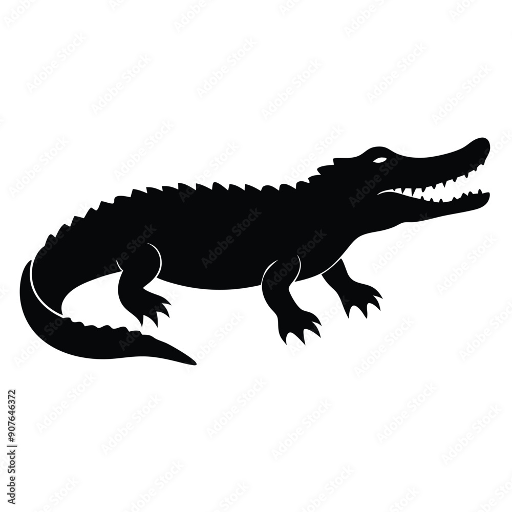 Obraz premium aggressive Crocodile vector silhouette 