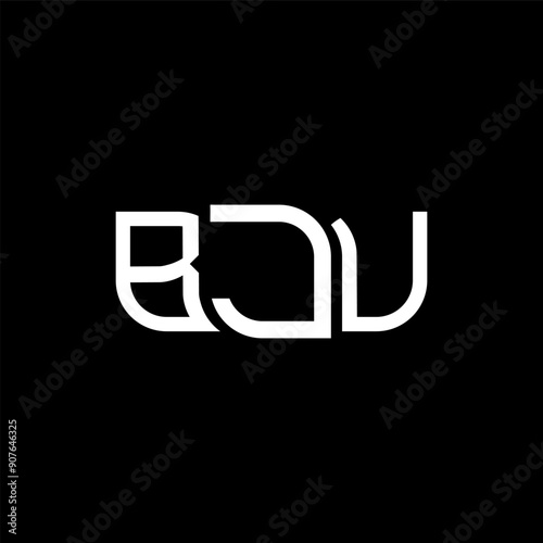 BJU logo design, BJU simple and modern logo. BJU luxurious alphabet design photo