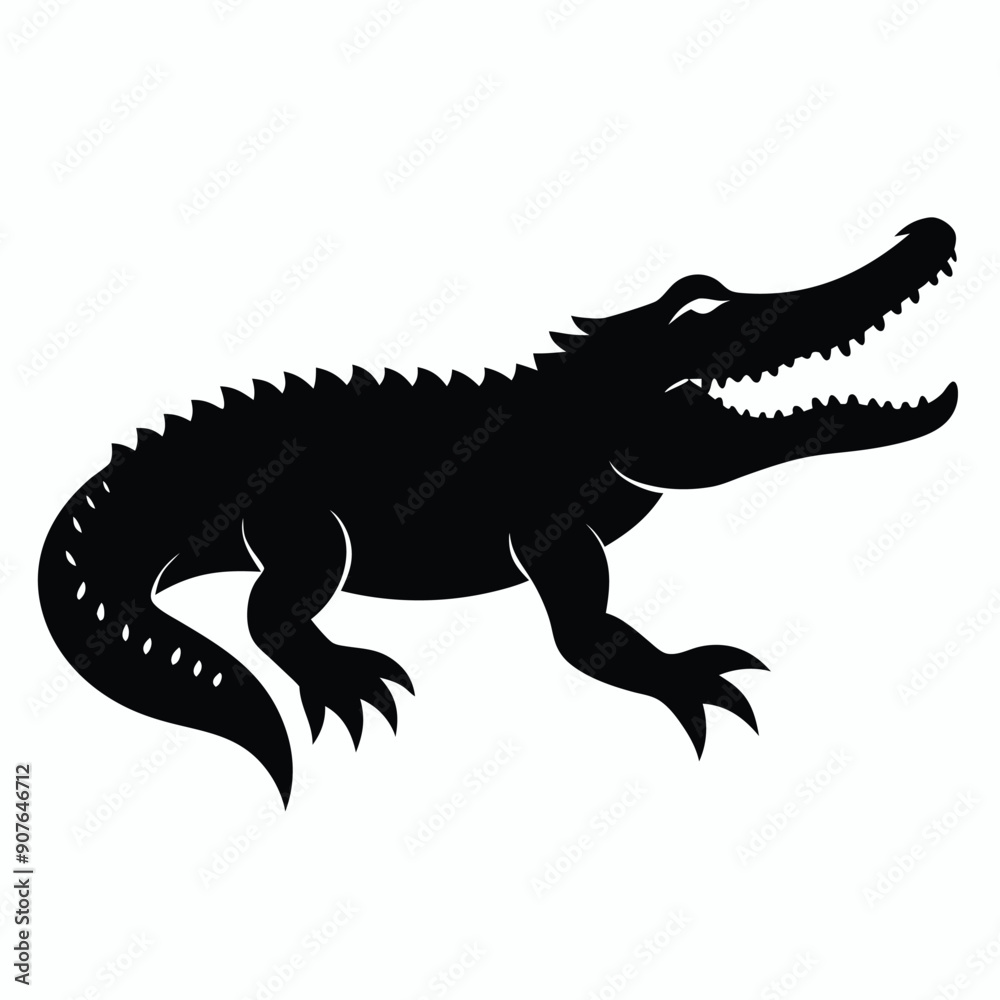 aggressive Crocodile vector silhouette aggressive Crocodile vector silhouette