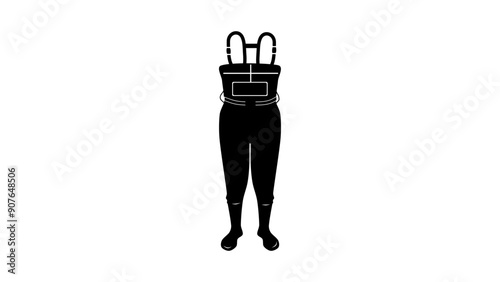 Fishing Overalls, Black Insulated Silhouette