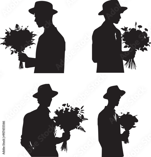 silhouette of a men proposing