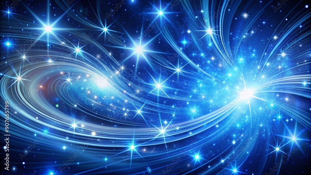 Vibrant blue and white swirling light trails dance across a dark background, creating a mesmerizing abstract pattern of twinkling stars and celestial energy. Vibrant blue and white swirling light trails dance across a dark background, creating a mesmerizing abstract pattern of twinkling stars and celestial energy.