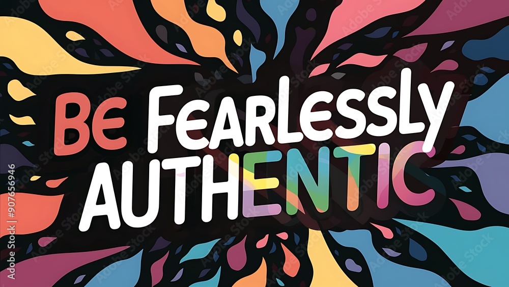 Be Fearlessly Authentic colorful background and text (T-shirt Design Motivational Quote, Illustration ,Typography) Be Fearlessly Authentic colorful background and text (T-shirt Design Motivational Quote, Illustration ,Typography)