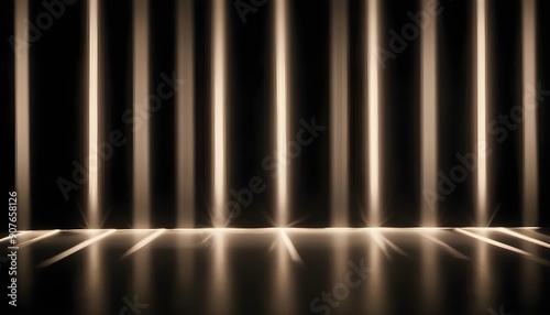 Abstract image of vertical lines of light on a dark background. photo