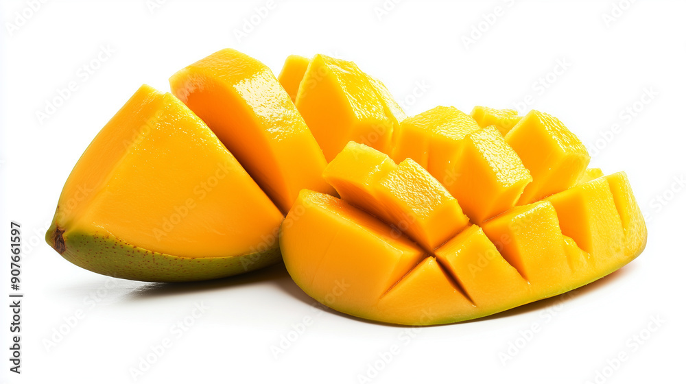 sliced mango isolated on white background sliced mango isolated on white background