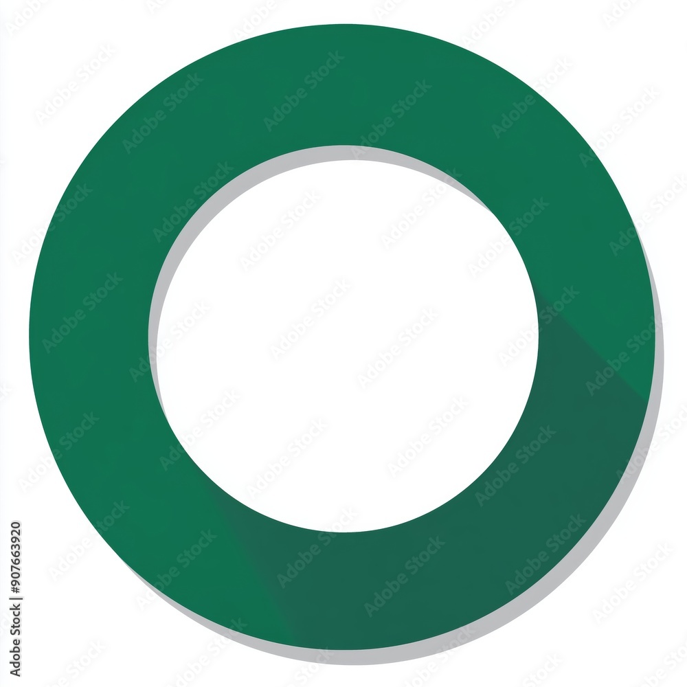 Stylized Green Circle with Shadow Stylized Green Circle with Shadow