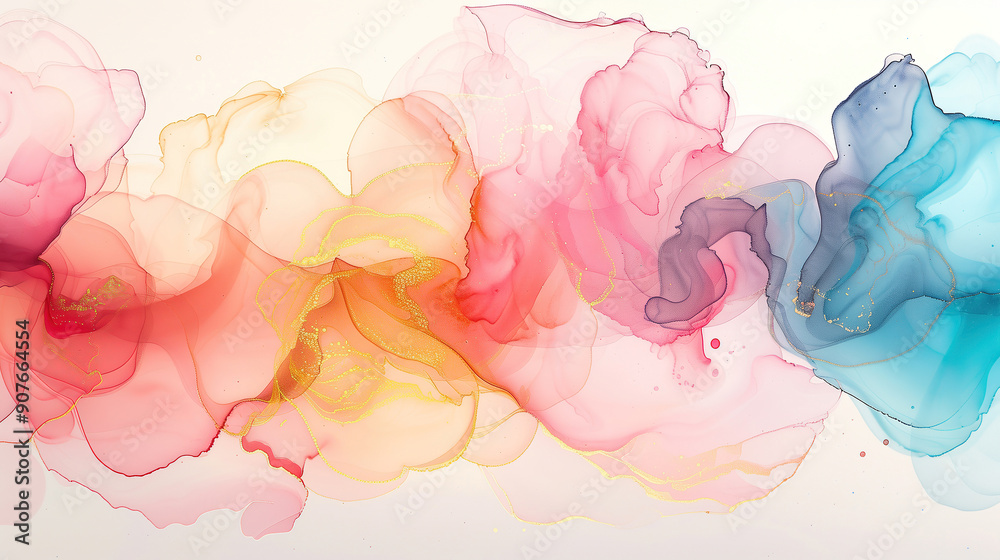 Fototapeta premium Colorful marble ink texture background with flowing patterns and soft hues