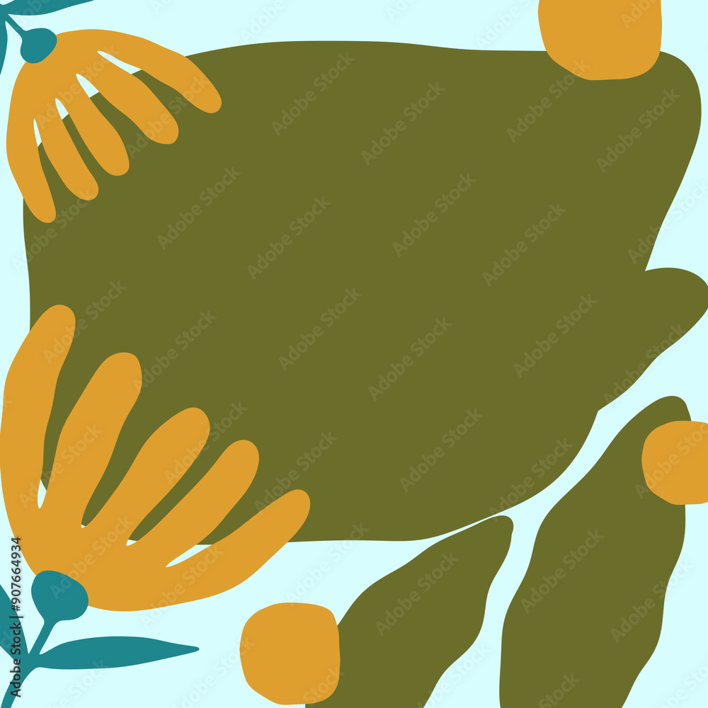 Autumn flower square banner - Green color theme (2) Autumn flower square banner - Green color theme (2)