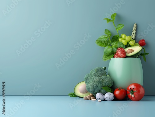 Elegant keto food illustration featuring nutrientdense options while avoiding added sugars, unhealthy fats, and artificial ingredients photo