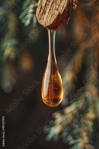 a drop of sandalwood oil close-up. Selective focus