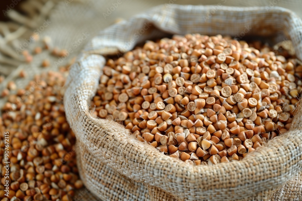 Obraz premium buckwheat cultivation and processing