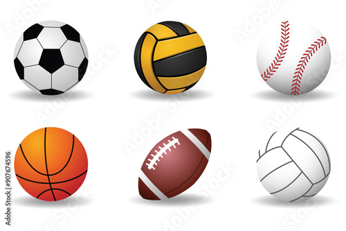 Set of sports balls