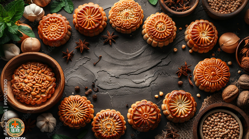 moon cake mid autumn Chinese traditional festival background moon cake mid autumn Chinese traditional festival background