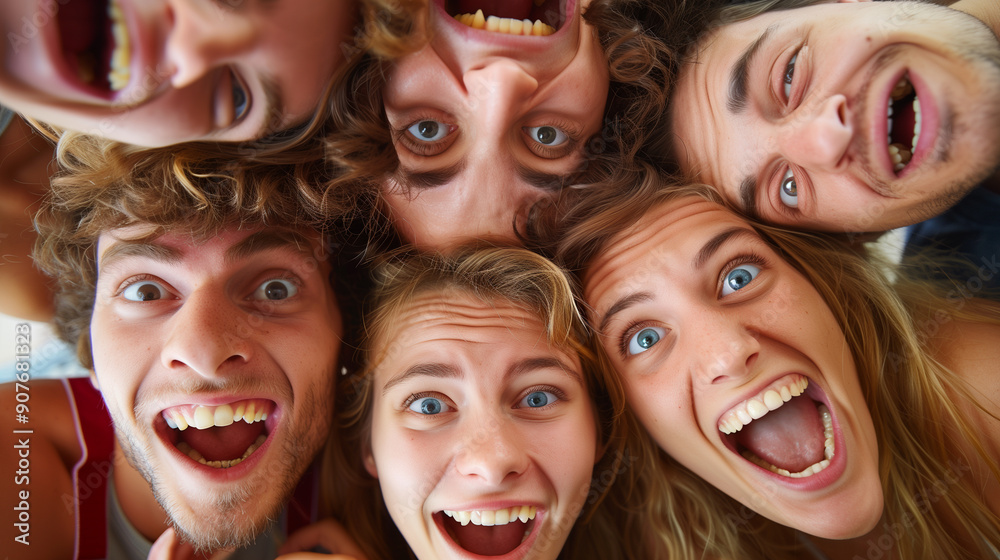 A group of friends pulling funny faces together. A group of friends pulling funny faces together.