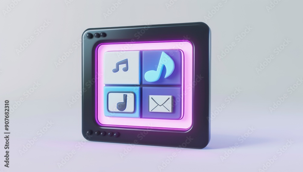 Neon Music Player Interface Neon Music Player Interface