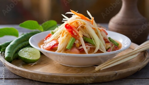 Fresh and Flavorful Som Tum: Thai Green Papaya Salad photo