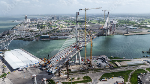 Obraz na płótnie Corpus Christi, TX, USA, aerial landscape view of construction site of New Harb