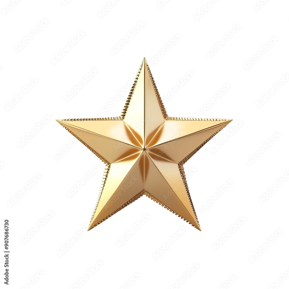 Fototapeta premium 3d golden star on white background render ultra