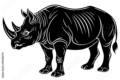 
Rhino Silhouette Vector, rhino vector graphic icon

