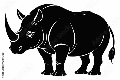  Rhino Silhouette Vector, rhino vector graphic icon 