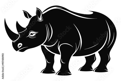  Rhino Silhouette Vector, rhino vector graphic icon 