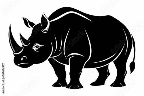 
Rhino Silhouette Vector, rhino vector graphic icon
