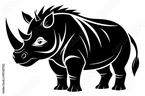 
Rhino Silhouette Vector, rhino vector graphic icon
