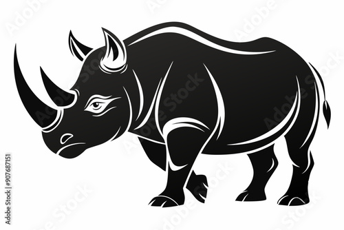 
Rhino Silhouette Vector, rhino vector graphic icon
