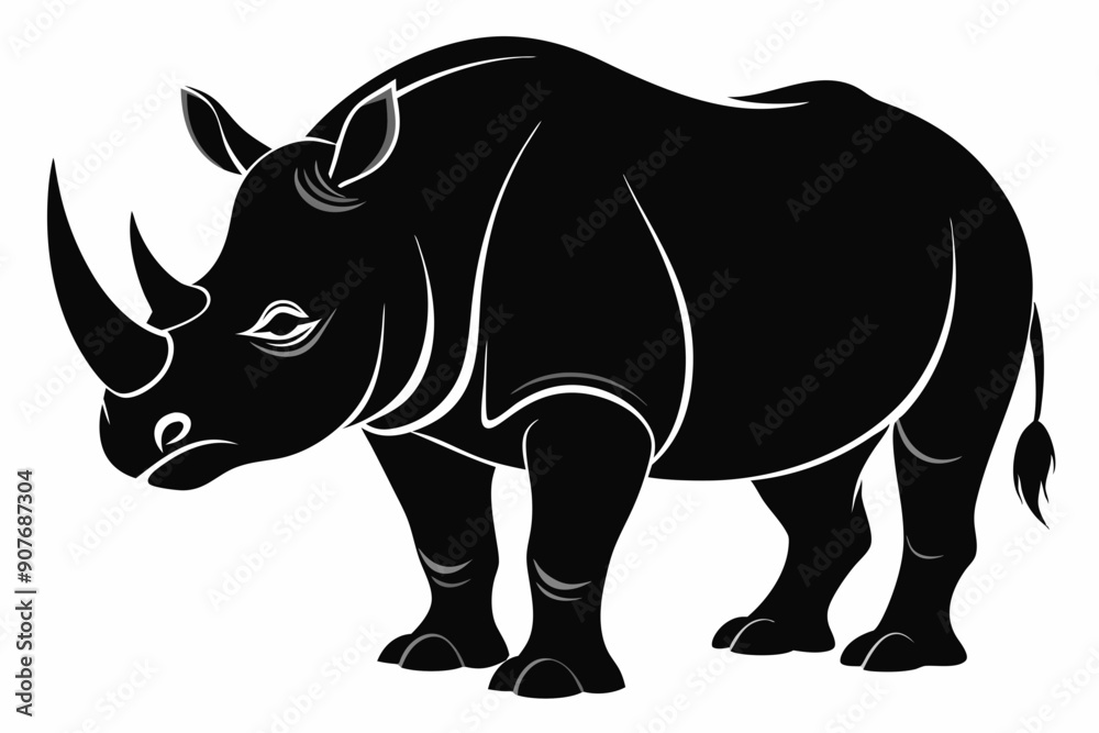 Rhino Silhouette Vector, rhino vector graphic icon
Rhino Silhouette Vector, rhino vector graphic icon