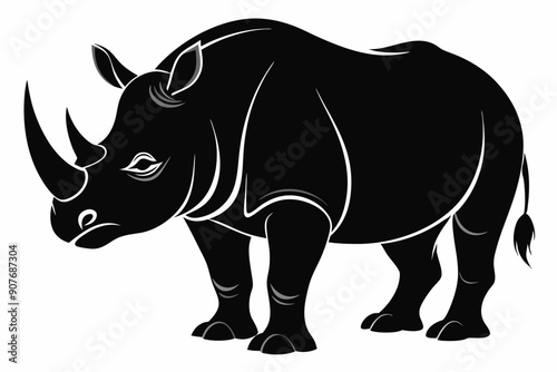 
Rhino Silhouette Vector, rhino vector graphic icon
